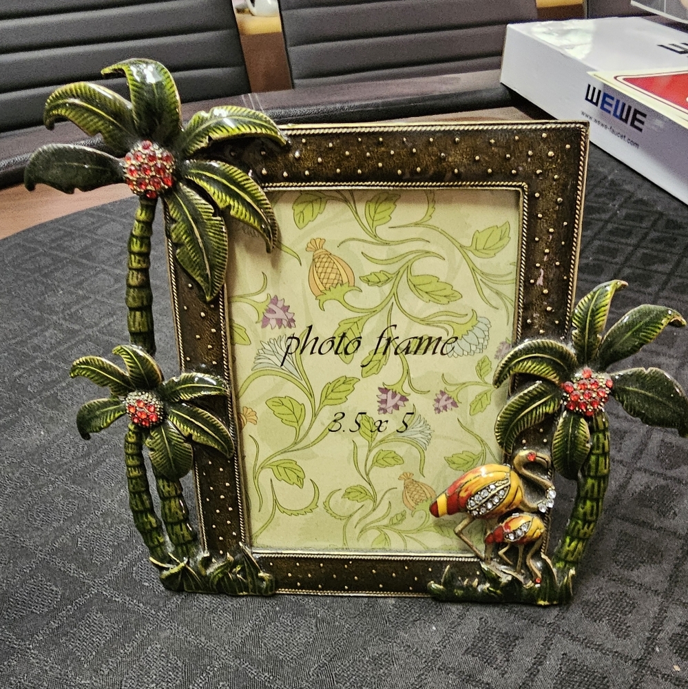 Photo Frame, Palm Tree's & Flamingo's